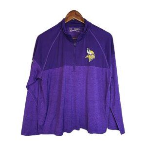 Minnesota Vikings Womens Quarter Zip Pullover Shirt Large Under Armour